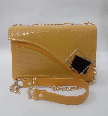 Mustard Bag with Gold Chain Strap