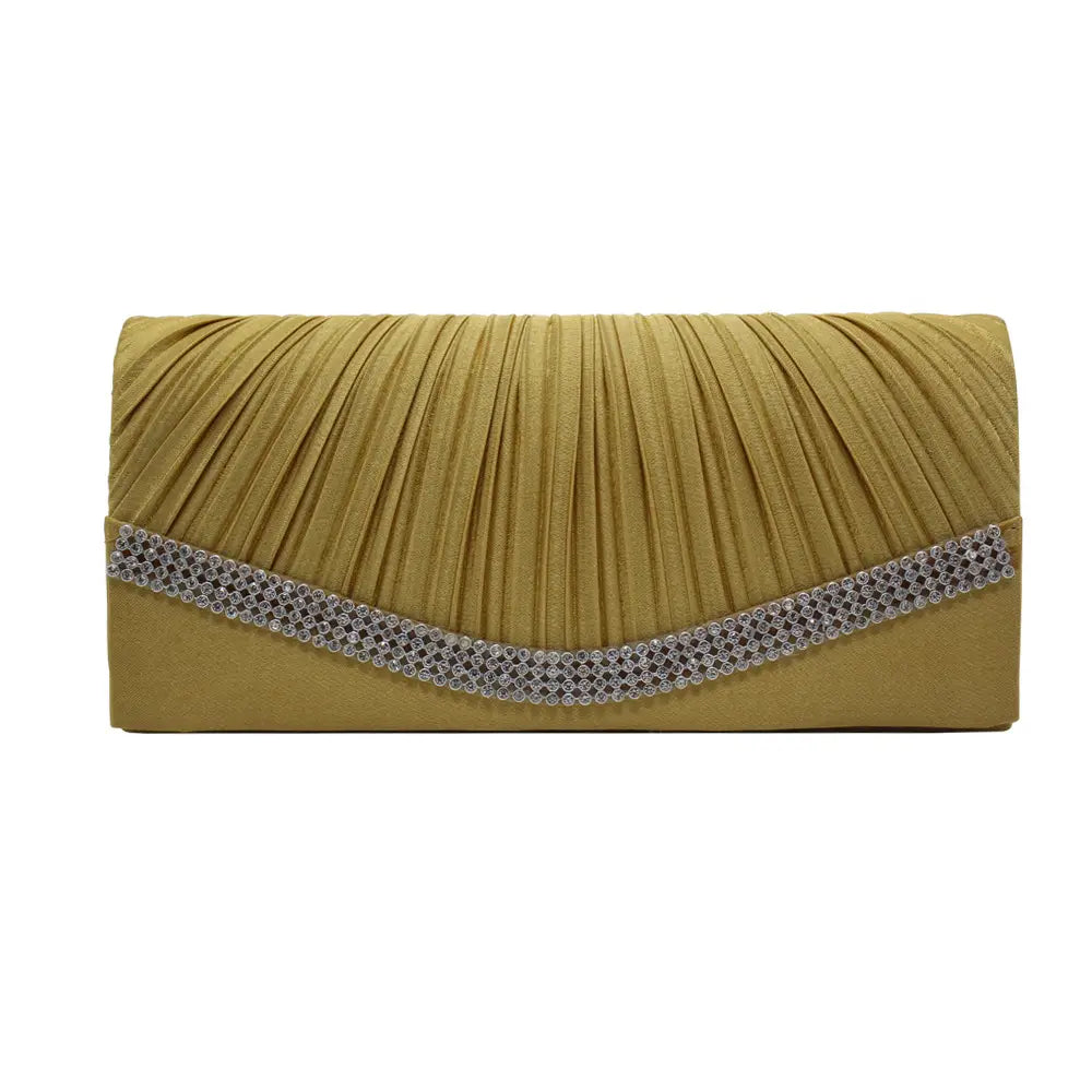 Satin Pleated Party Clutch