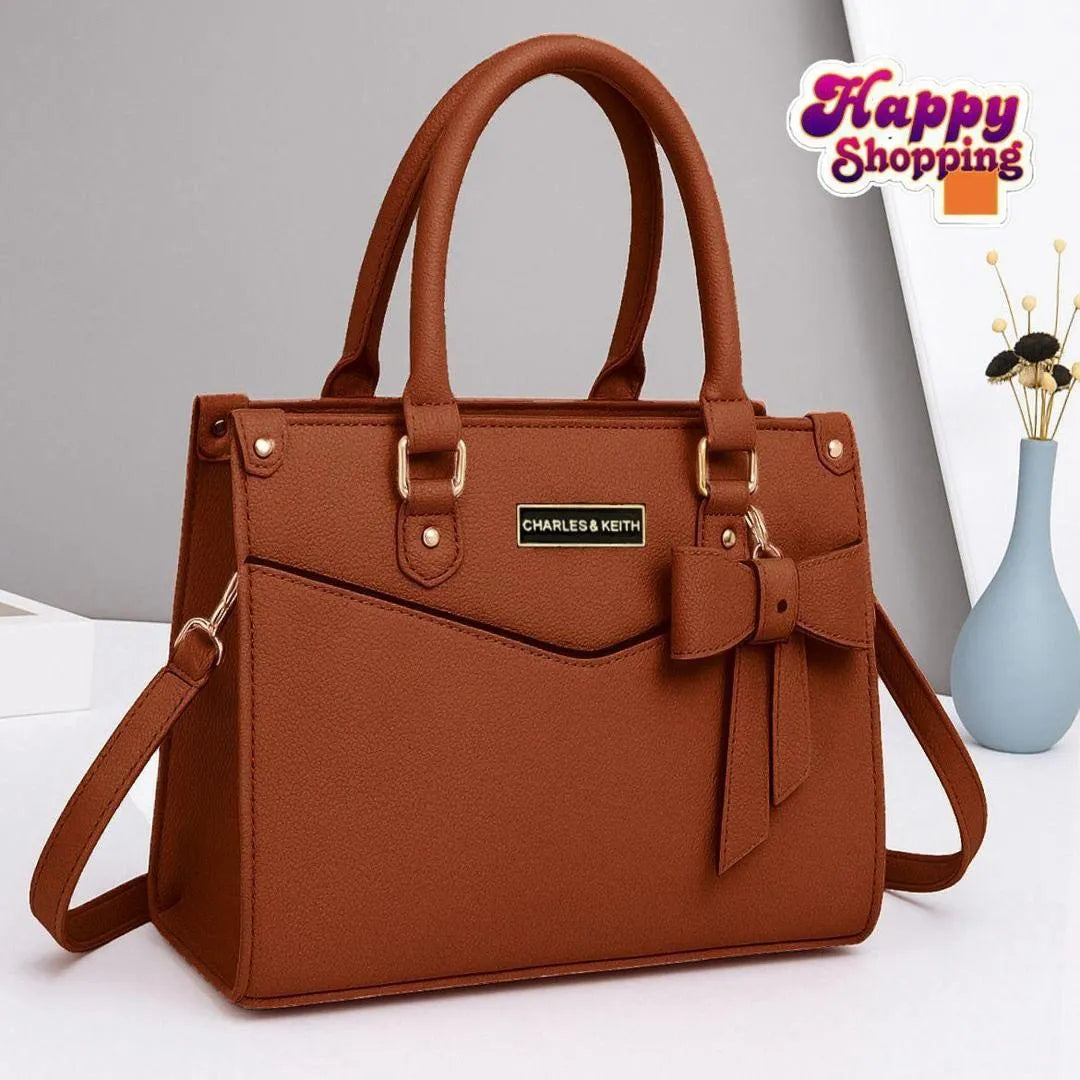 Mustard Top-Handle Bag with Bow