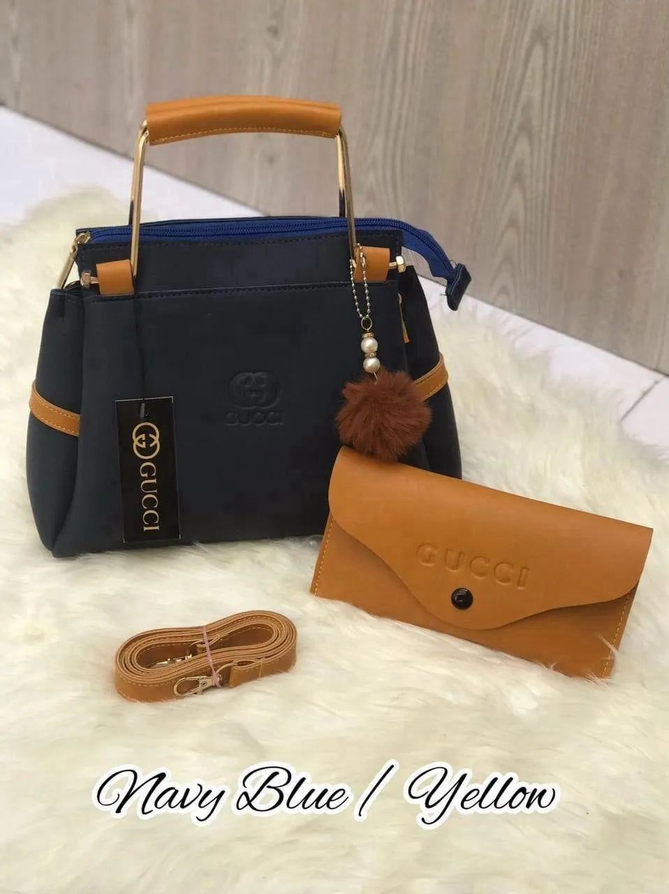 Navy & Yellow Set with Wallet