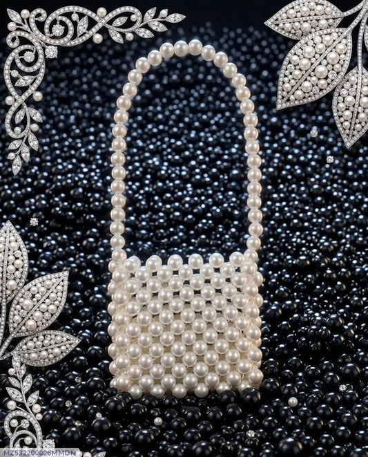 White Pearl Beaded Bag