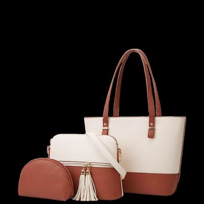 Brown & White 3-Piece Set