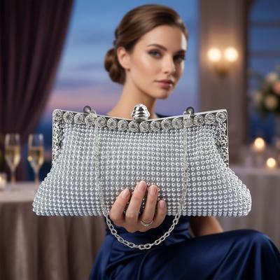 Silver Rhinestone Clutch
